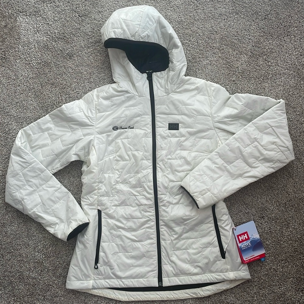 Helly Hansen Women's LIFALOFT Hooded Insulated Jacket - size Large, color “Snow”